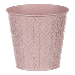 Obal kovový, růžová barva.