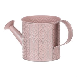 Obal kovový, růžová barva - konev.