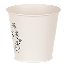 Obal kovový, krémová barva s včelkou.