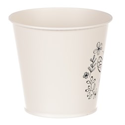 Obal kovový, krémová barva s včelkou.