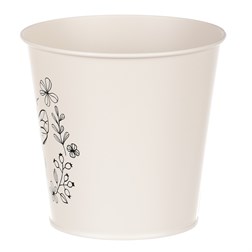 Obal kovový, krémová barva s včelkou.