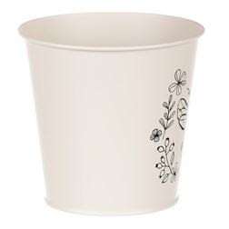 Obal kovový, krémová barva s včelkou.