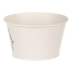 Obal kovový, krémová barva s včelkou.