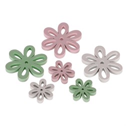 Kytičky dřevěné, mix barev. Cena za 1box(24ks).