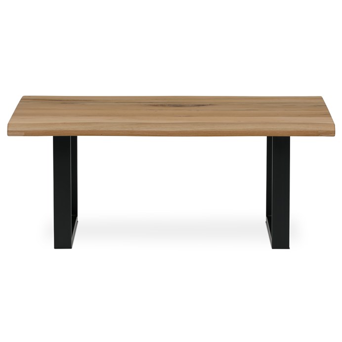 Konferenčný stôl 110x70 cm, masiv dub, prírodná hrana, kovová noha "U" 6x2 cm KS-F110U DUB