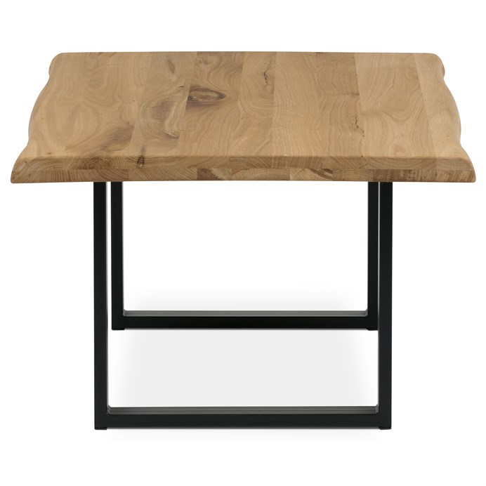 Konferenčný stôl 110x70 cm, masiv dub, prírodná hrana, kovová noha "U" 6x2 cm KS-F110U DUB