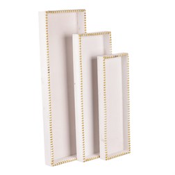 Tác dřevěný, obdélník. Cena za 1 sadu (3ks).