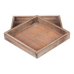 Tác dřevěný, čtverec. Cena za 1 sadu (2ks).