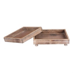 Tác dřevěný, čtverec. Cena za 1 sadu (2ks).