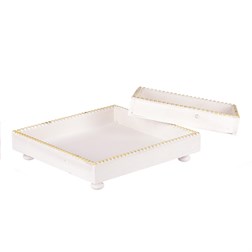 Tác dřevěný, čtverec. Cena za 1 sadu (2ks).