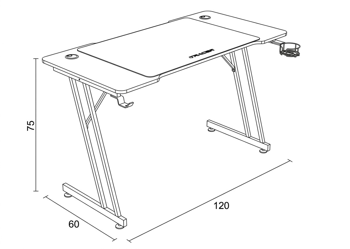 Herný stôl 120x60cm LT-H1102 BK