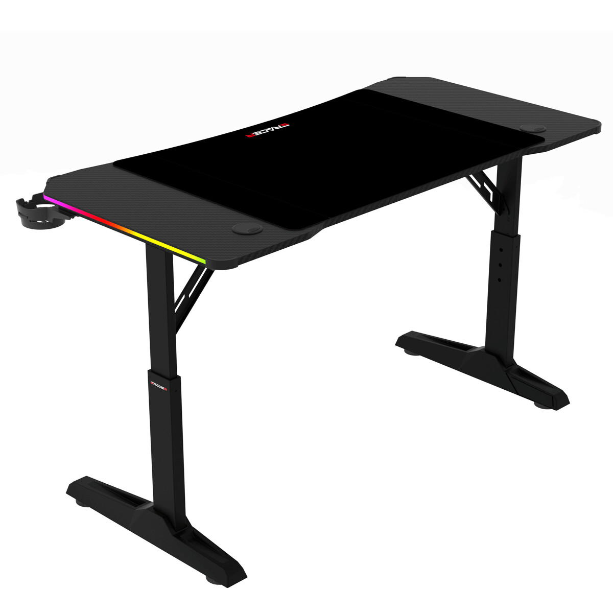 Herný stôl 120x60cm, RGB LED, variabilná výška, LT-H1212 BK