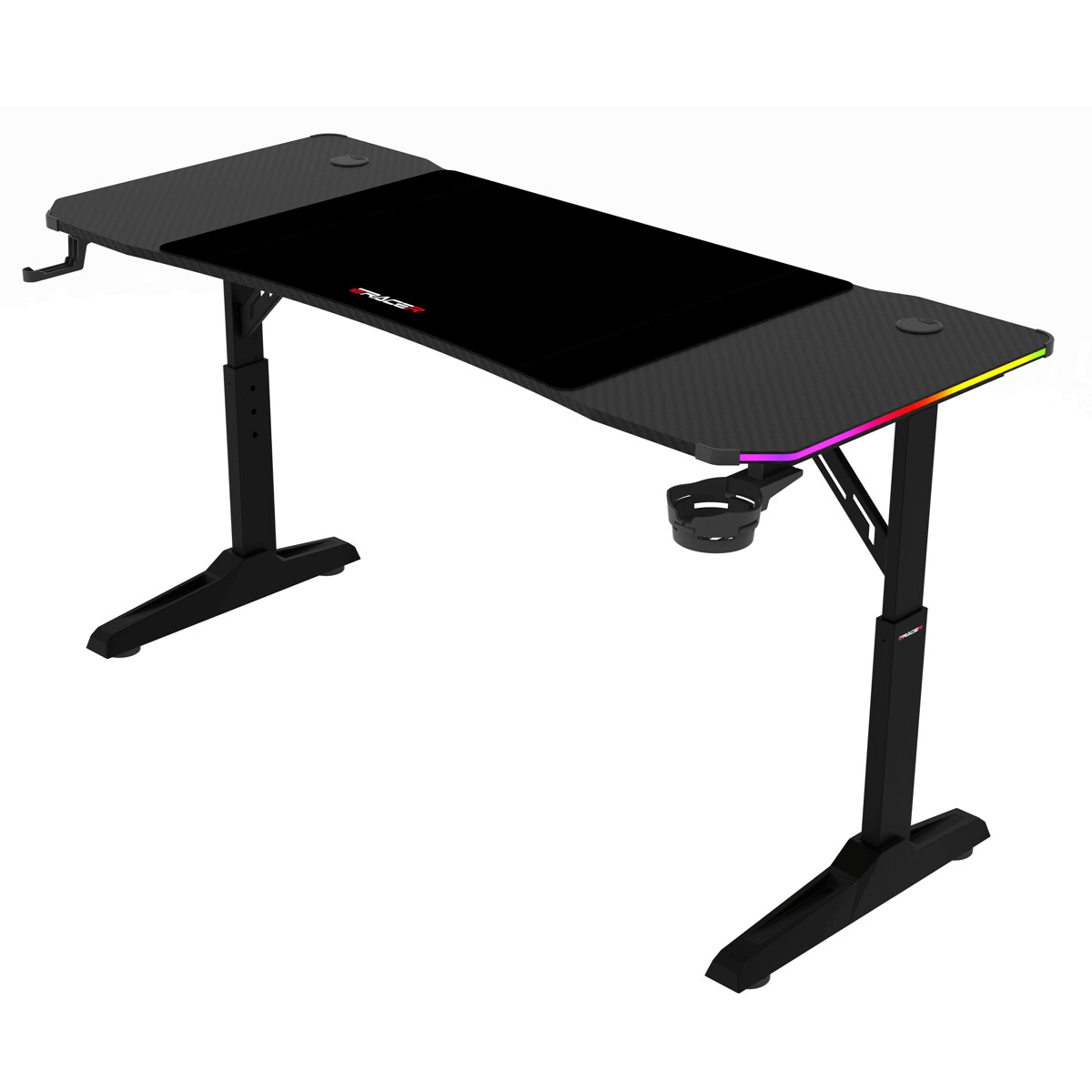 Herný stôl 140x60cm, RGB LED, variabilná výška, LT-H1214 BK