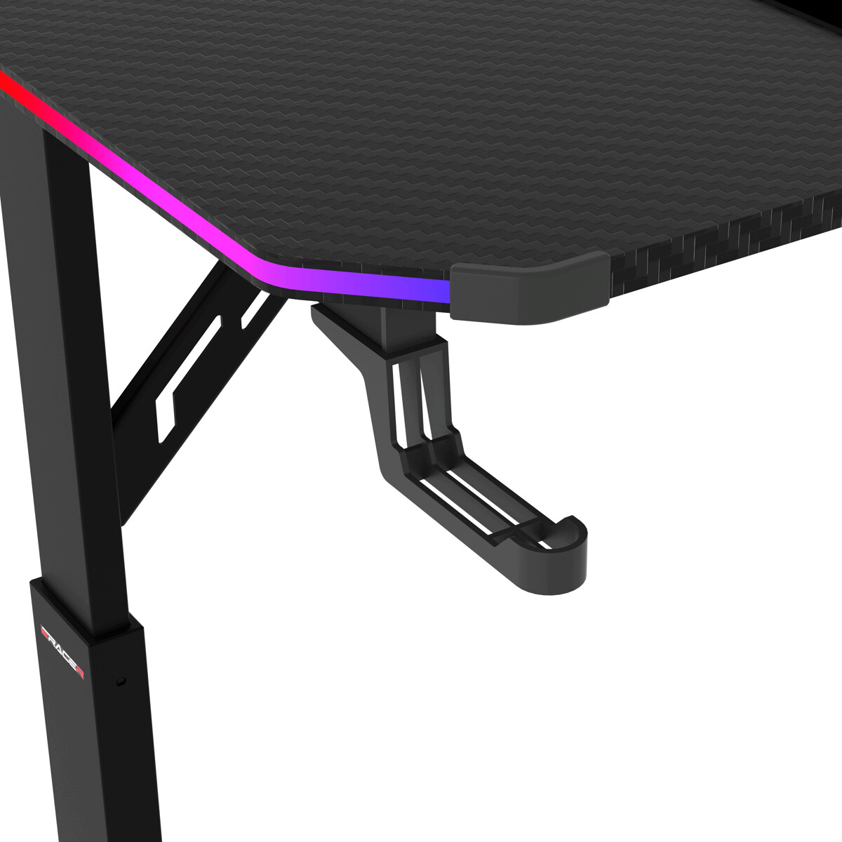 Herný stôl 140x60cm, RGB LED, variabilná výška, LT-H1214 BK 