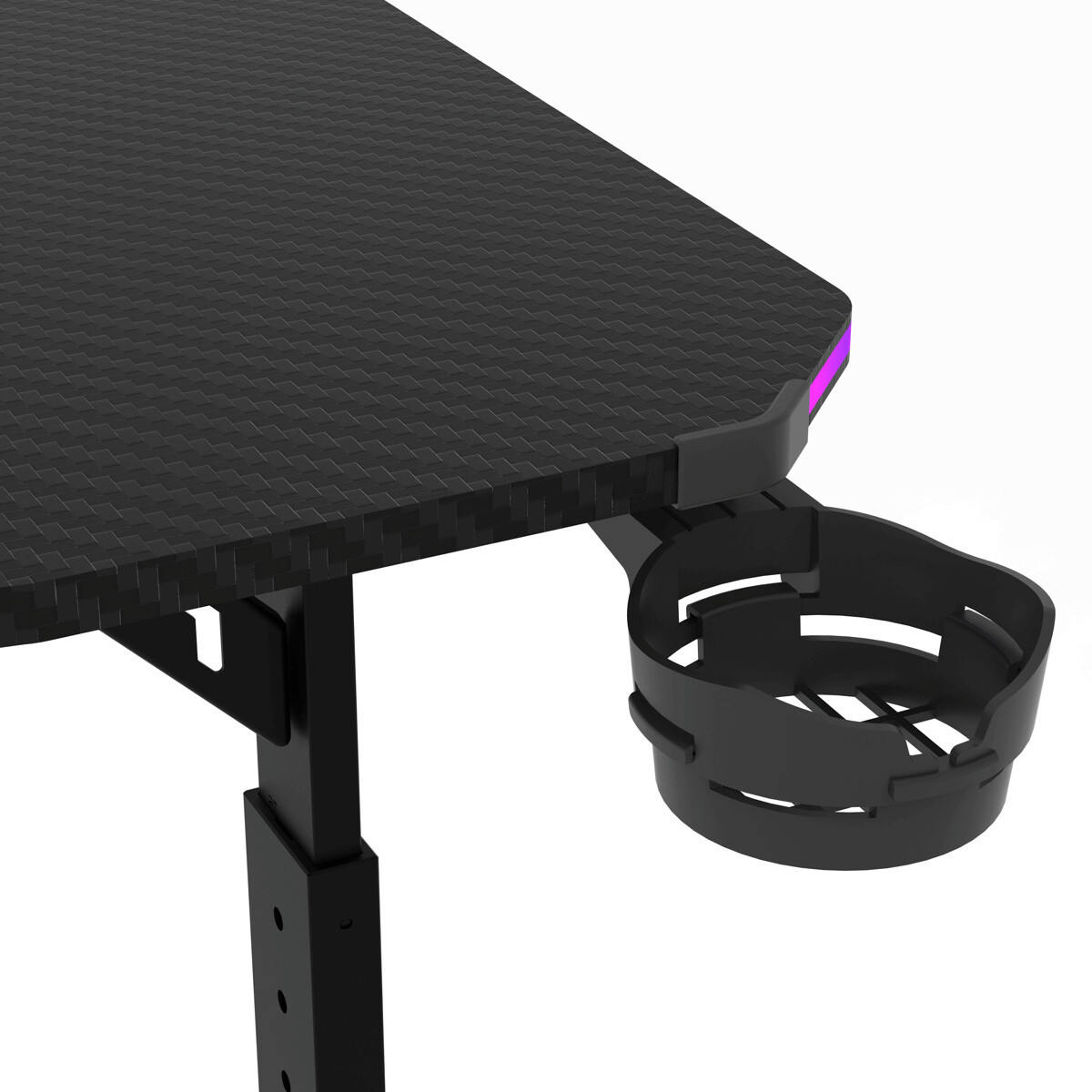Herný stôl 140x60cm, RGB LED, variabilná výška, LT-H1214 BK 