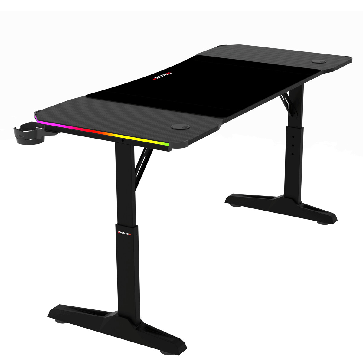 Herný stôl 140x60cm, RGB LED, variabilná výška, LT-H1214 BK 