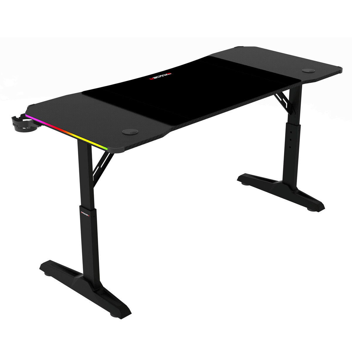 Herný stôl 140x60cm, RGB LED, variabilná výška, LT-H1214 BK
