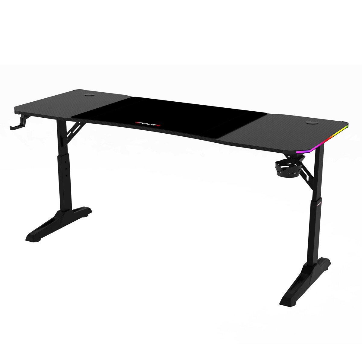Herný stôl 160x60cm, RGB LED, variabilná výška, LT-H1216 BK