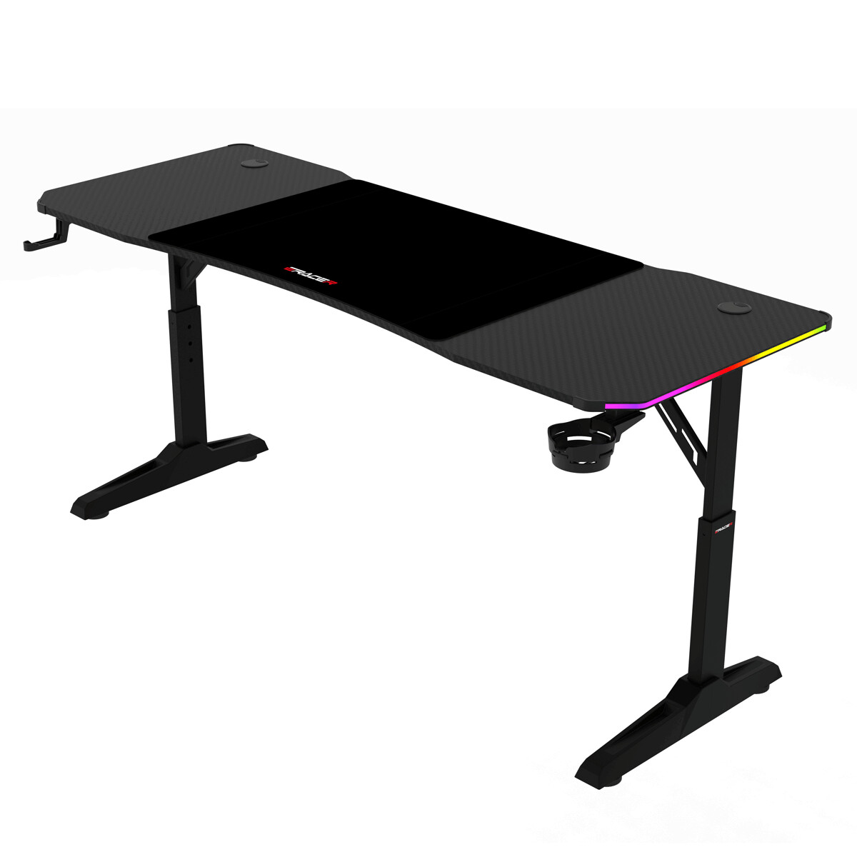 Herný stôl 160x60cm, RGB LED, variabilná výška, LT-H1216 BK