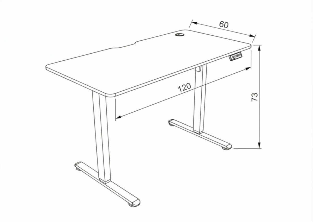PC stôl, elektrické nastavenie výšky, 120x60cm LT-H2210 BK