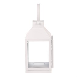 Lucerna kovová - čtyřboká, malá, barva bílá.