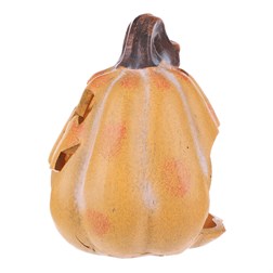 Dýně s obličejem - keramika, na čajovou/LED svíčku, žlutá