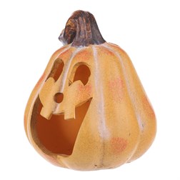 Dýně s obličejem - keramika, na čajovou/LED svíčku, žlutá