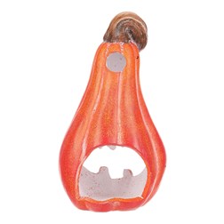 Dýně tvar hrušky obličejem - keramika, na čaj./LED svíčku, oranžová