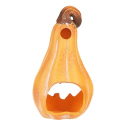 Dýně tvar hrušky s obličejem - keramika, na čaj./LED svíčku, žlutá