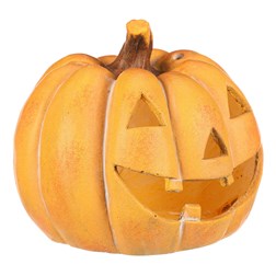 Dýně kulatá s obličejem - magnesium, svícen, velká, žlutá