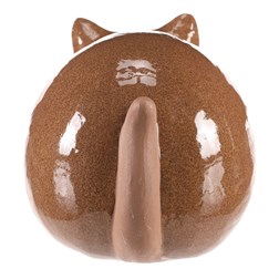 Kočka keramická - větší, barva hnědá