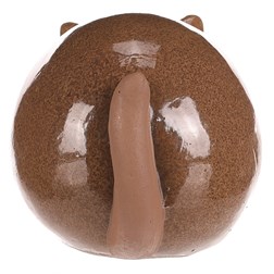 Kočka keramická - menší, barva hnědá