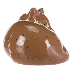 Kočka keramická ležící - menší, barva světle hnědá