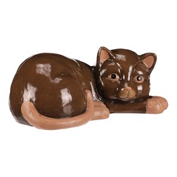 Kočka ležící - větší, magnesium, barva tmavě hnědá