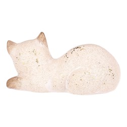 Kočka keramická - malá, barva světle béžová