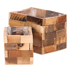 Obal na květiny ze dřeva, sada 3ks. Cena za 1sadu.