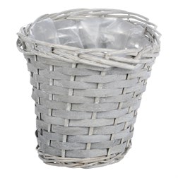Obal dekorační proutěný s igelitem, barva šedá