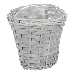 Obal dekorační proutěný s igelitem, barva šedá