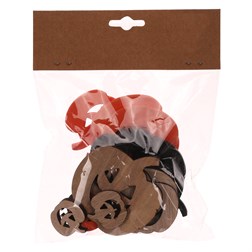 Dýně strašidelné - dřevěné přízdoby, mix 3 barev a vel., cena za 1 sáček (18 ks).