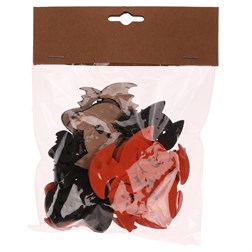 Netopýři - dřevěné přízdoby, mix 3 barev a velikostí, cena za 1 sáček (18 ks).