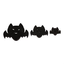 Netopýři - dřevěné přízdoby, mix 3 barev a velikostí, cena za 1 sáček (18 ks).