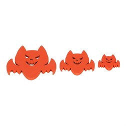 Netopýři - dřevěné přízdoby, mix 3 barev a velikostí, cena za 1 sáček (18 ks).