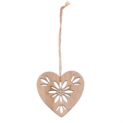 Srdíčka na pověšení - dřevěná, přírodní barva, cena za 1 sáček (8 ks).