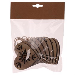 Srdíčka na pověšení - dřevěná, přírodní barva, cena za 1 sáček (8 ks).