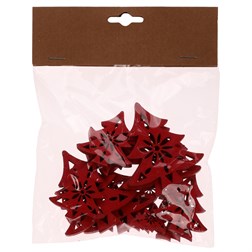 Stromečky - dřevěné přízdoby, mix 3 vel., červené, cena za 1 sáček (18 ks).