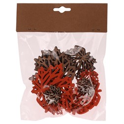 Javorové listy - dřevěné, mix 2 barev a 3 vel., cena za 1 sáček (18 ks).