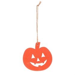 Dýně s obličejem na pověšení - dřevěné, mix 2 barev, cena za 1 sáček (8 ks).