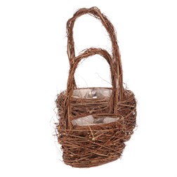 Obal proutěný - kulatý košík, přírodní, cena za sadu 2 ks