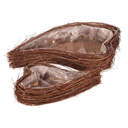 Obal proutěný - tvar srdce, přírodní, cena za sadu 2 ks