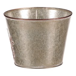 Kovový obal na květiny, design s motýly.